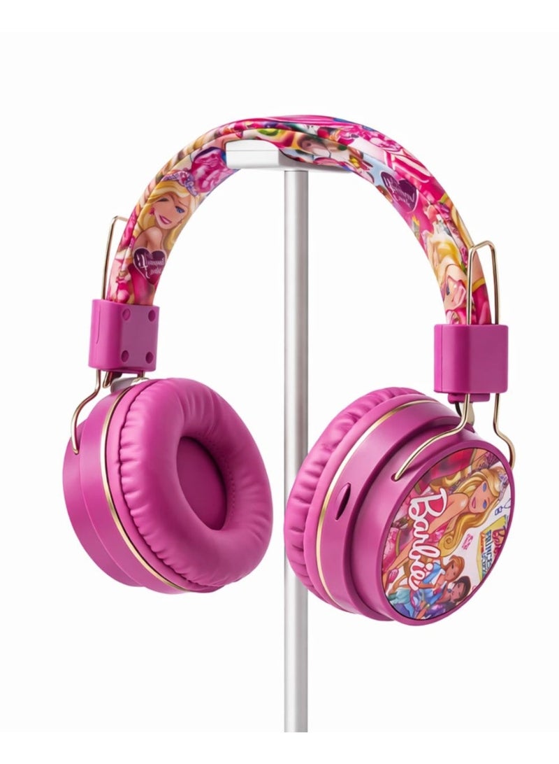 باربي سماعات باربي برنسيس تشارم اللاسلكية للبنات – سماعة رأس أطفال وردية فوق الأذن بتصميم أنيق، مع عصابة رأس قابلة للتعديل ووسائد ناعمة مريحة. - Image 3